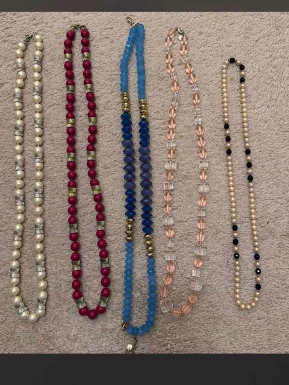 Vintage Talbots Beaded Necklace Collection in Blue & Pink Like New